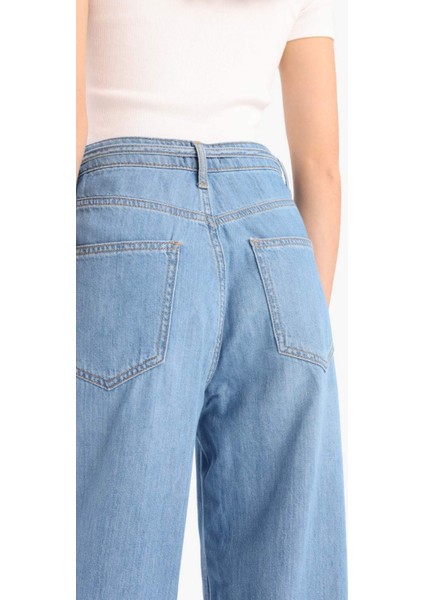 Wide Leg Yüksek Bel Geniş Paça Uzun Yumuşak Jean Pantolon E1679AX25SM