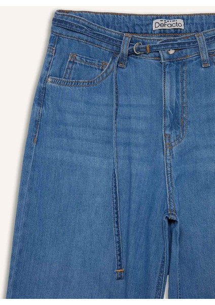 Wide Leg Yüksek Bel Geniş Paça Uzun Yumuşak Jean Pantolon E1679AX25SM