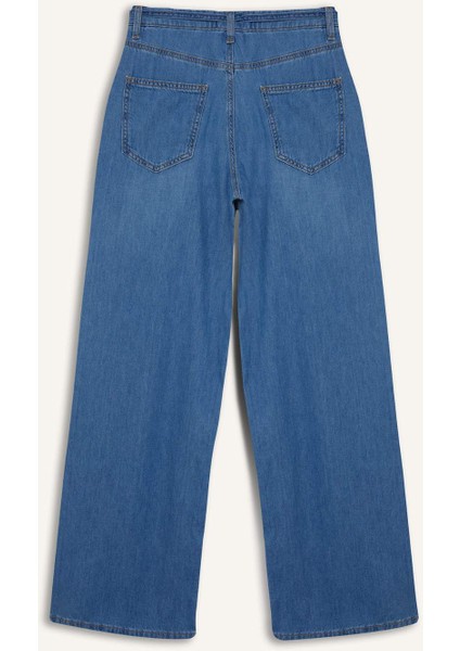 Wide Leg Yüksek Bel Geniş Paça Uzun Yumuşak Jean Pantolon E1679AX25SM