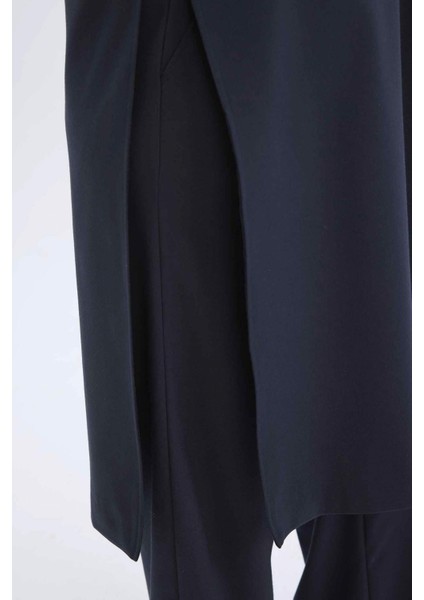 Regular Fit V Yaka Basic Düz Uzun Cepli Süveter E1340AX25SP