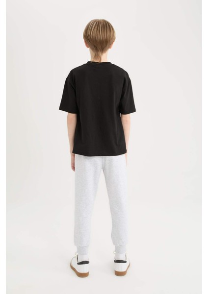 Erkek Çocuk 2'li Takım Kısa Kollu Baskılı Tişört Beli Lastikli Eşofman Altı D9820A825SP