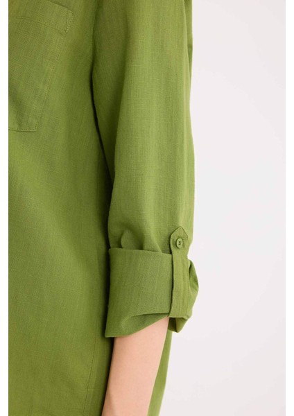Regular Fit Basic Düz Cepli Uzun Kollu Gömlek W7734AZ25SP