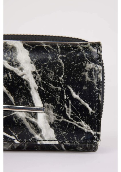 Kadın Mermer Baskılı Suni Deri Cüzdan E2651AXNS