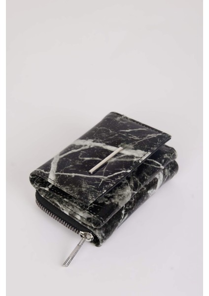 Kadın Mermer Baskılı Suni Deri Cüzdan E2651AXNS