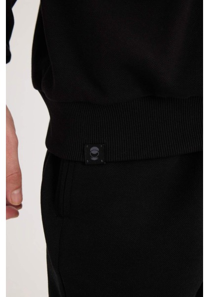 Boxy Fit Bisiklet Yaka Basic Düz Pike Sweatshirt E1519AX25SP