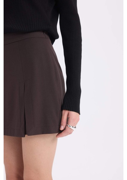 Yüksek Bel Pileli Casual Klasik Şort Etek C7340AX24WN