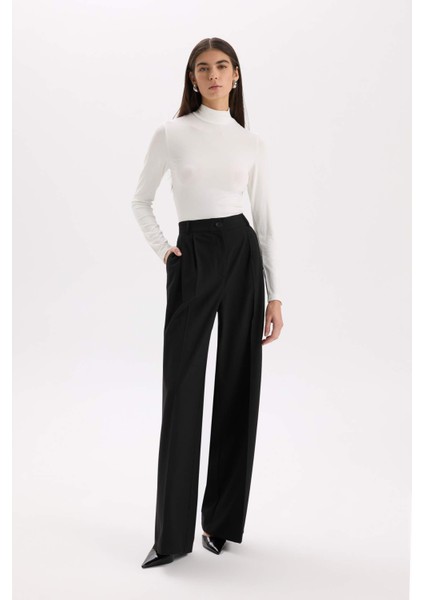 Wide Leg Kışlık Pantolon Uzun Boy Cepli Yüksek Bel Geniş Bol Paça E2799AX24WN