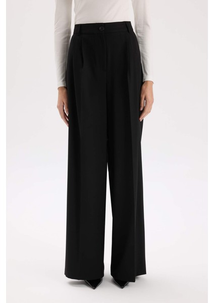 Wide Leg Kışlık Pantolon Uzun Boy Cepli Yüksek Bel Geniş Bol Paça E2799AX24WN