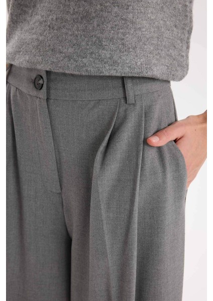 Wide Leg Kışlık Pantolon Cepli Yüksek Bel Geniş Bol Paça Uzun Boy E2772AX24WN