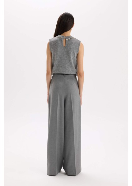 Wide Leg Kışlık Pantolon Cepli Yüksek Bel Geniş Bol Paça Uzun Boy E2772AX24WN