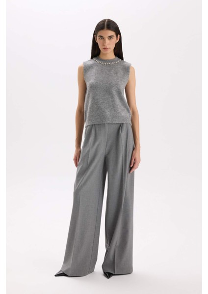 Wide Leg Kışlık Pantolon Cepli Yüksek Bel Geniş Bol Paça Uzun Boy E2772AX24WN