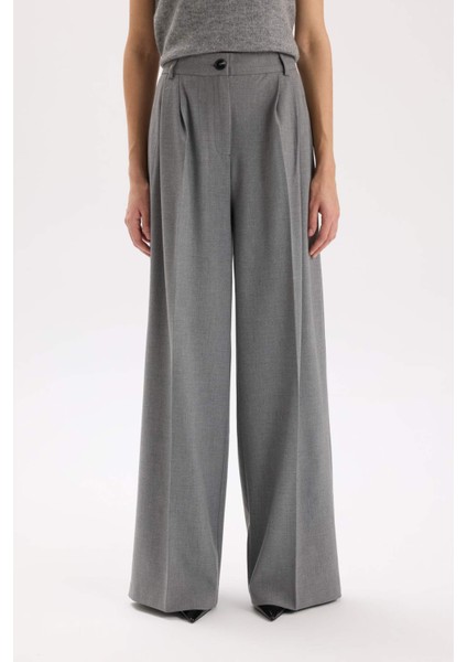 Wide Leg Kışlık Pantolon Cepli Yüksek Bel Geniş Bol Paça Uzun Boy E2772AX24WN