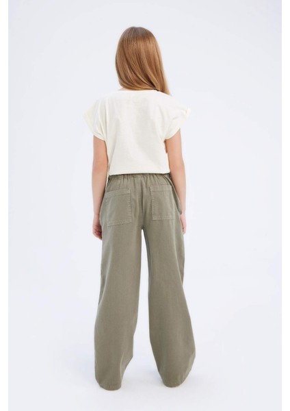 Kız Çocuk Wide Leg Geniş Bol Paça Pamuklu Pantolon D7609A825SM