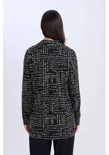 Loose Fit Desenli Uzun Kollu Gömlek Tunik T0609AZ25SP