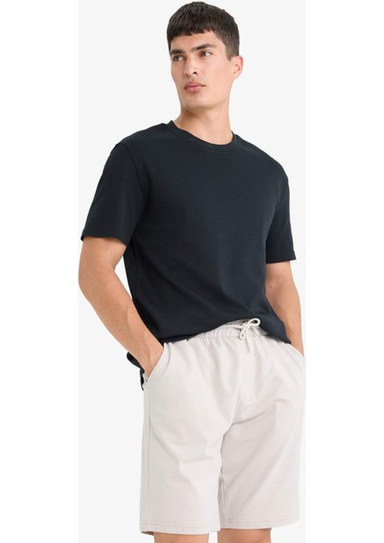 Slim Fit Dar Kesim Cepli Pamuklu Basic Düz Bermuda Şort W1105AZ25SP