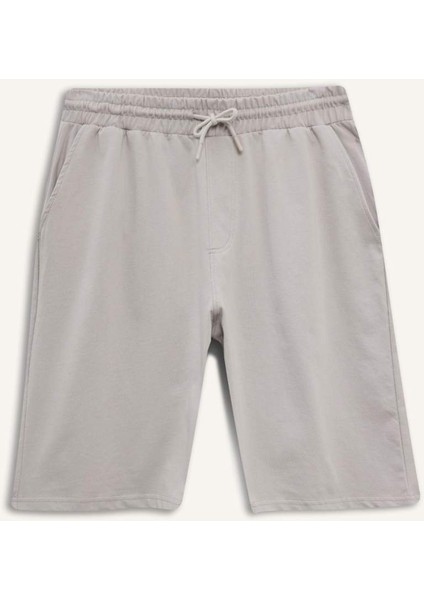 Slim Fit Dar Kesim Cepli Pamuklu Basic Düz Bermuda Şort W1105AZ25SP