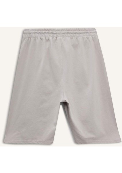 Slim Fit Dar Kesim Cepli Pamuklu Basic Düz Bermuda Şort W1105AZ25SP