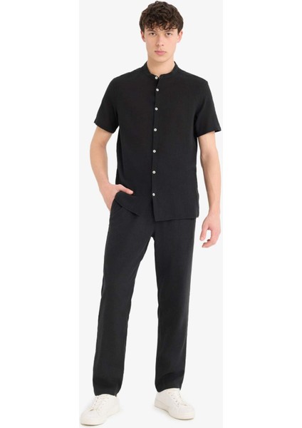 Relax Fit Rahat Kesim Dar Paça Keten Karışımlı Yazlık Pantolon C1140AX25SM