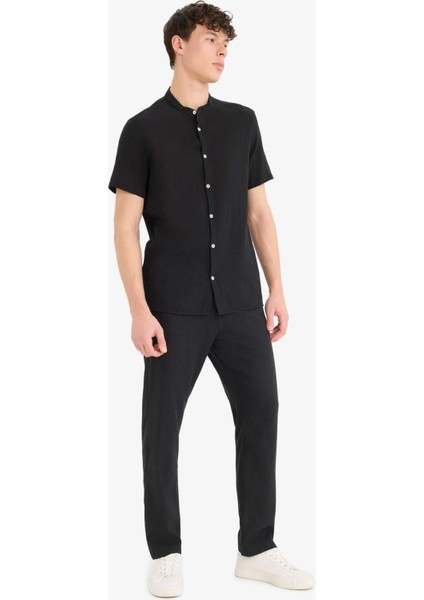 Relax Fit Rahat Kesim Dar Paça Keten Karışımlı Yazlık Pantolon C1140AX25SM