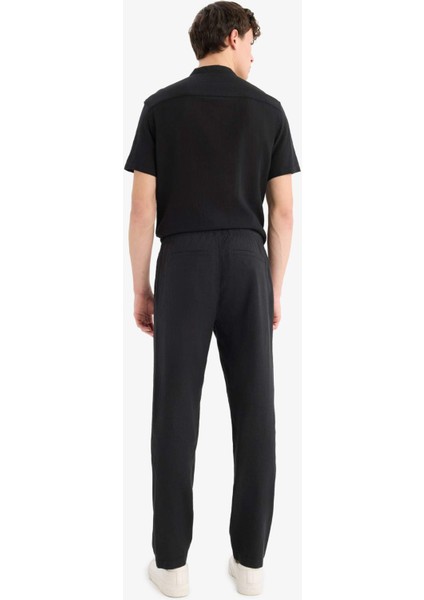 Relax Fit Rahat Kesim Dar Paça Keten Karışımlı Yazlık Pantolon C1140AX25SM