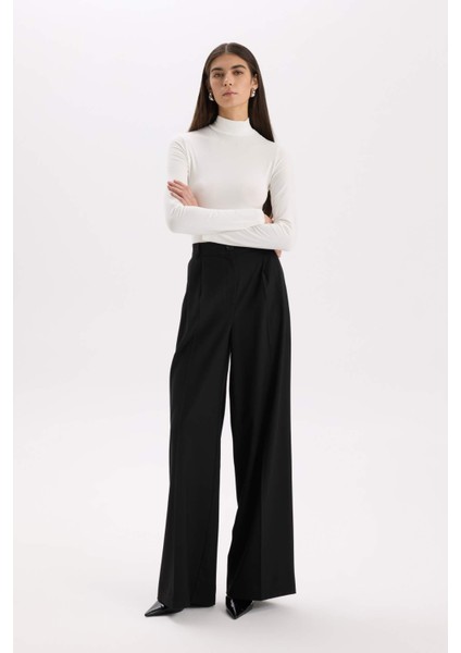 Wide Leg Kışlık Pantolon Uzun Boy Cepli Yüksek Bel Geniş Bol Paça E2799AX24WN