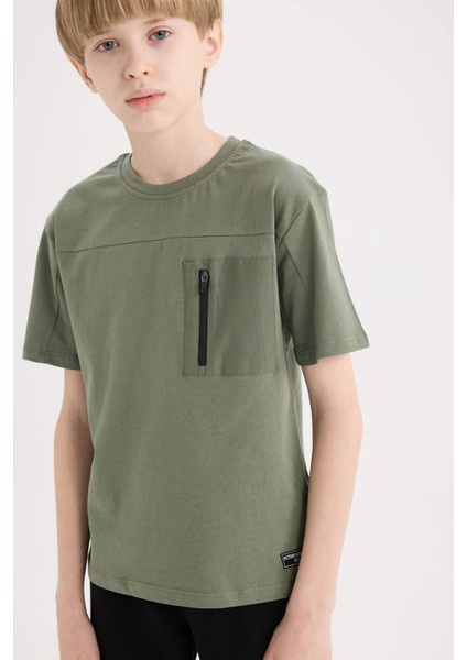 Erkek Çocuk 2'li Takım Kısa Kollu Tişört Kargo Cepli Pantolon E2820A825SP