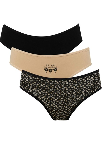 Desenli 3'lü Paketli Slip Külot-Fall in Love E2478AX24WN