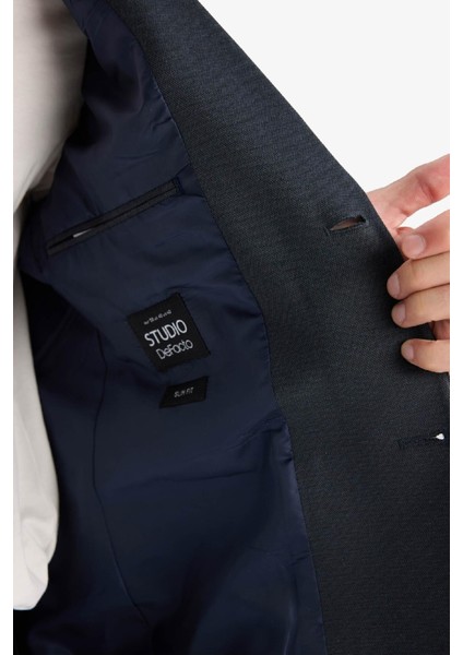Slim Fit Dar Kesim Astarlı Blazer Ceket W9254AZ25SP