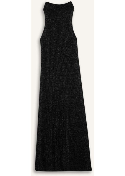 A Kesim Yarım Balıkçı Yaka Ribana Kolsuz Maxi Triko Elbise E0056AX24WN