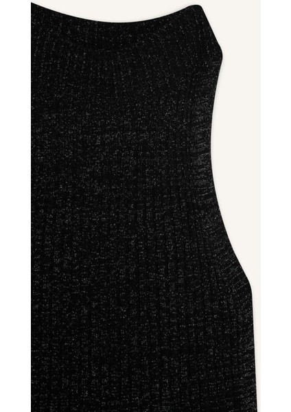 A Kesim Yarım Balıkçı Yaka Ribana Kolsuz Maxi Triko Elbise E0056AX24WN