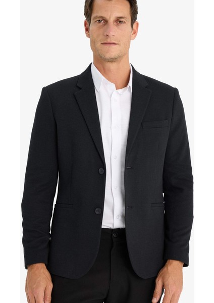 Slim Fit Dar Kesim Astarlı Düğmeli Blazer Ceket N0503AZ25SP