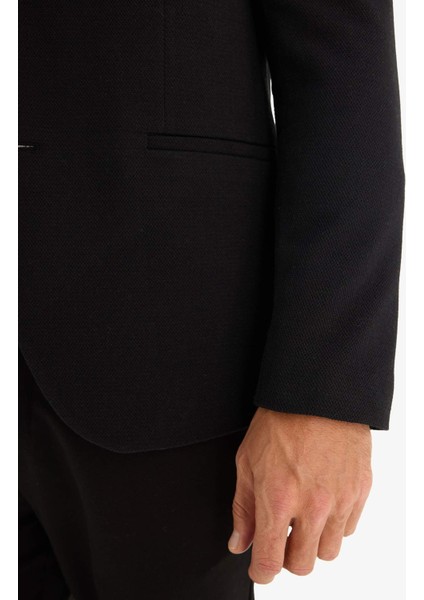 Slim Fit Dar Kesim Astarlı Düğmeli Blazer Ceket N0503AZ25SP