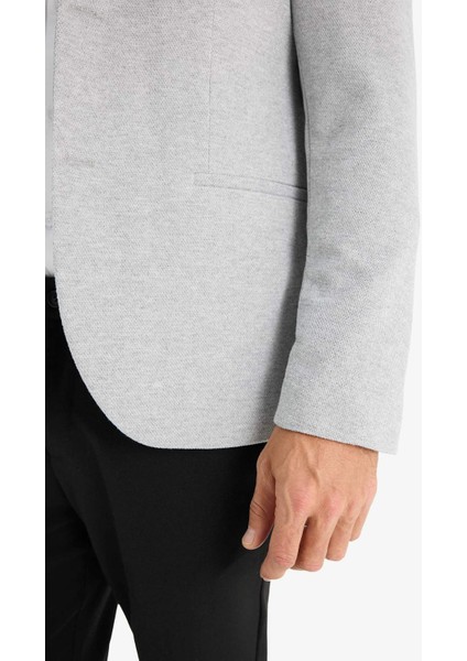 Slim Fit Dar Kesim Astarlı Düğmeli Blazer Ceket N0503AZ25SP