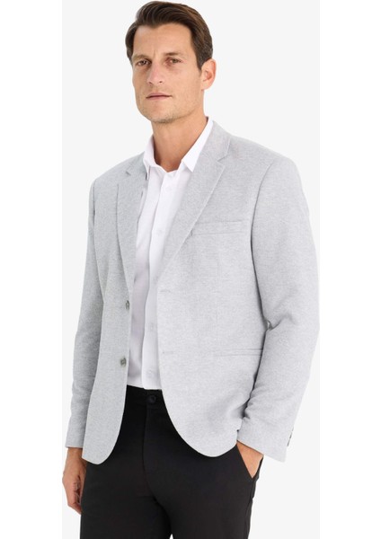Slim Fit Dar Kesim Astarlı Düğmeli Blazer Ceket N0503AZ25SP