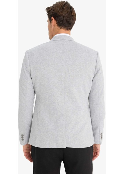 Slim Fit Dar Kesim Astarlı Düğmeli Blazer Ceket N0503AZ25SP