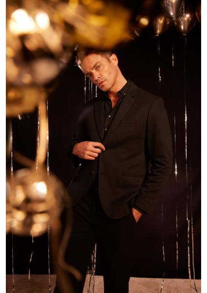 Slim Fit Dar Kesim Astarlı Düğmeli Blazer Ceket N0503AZ25SP