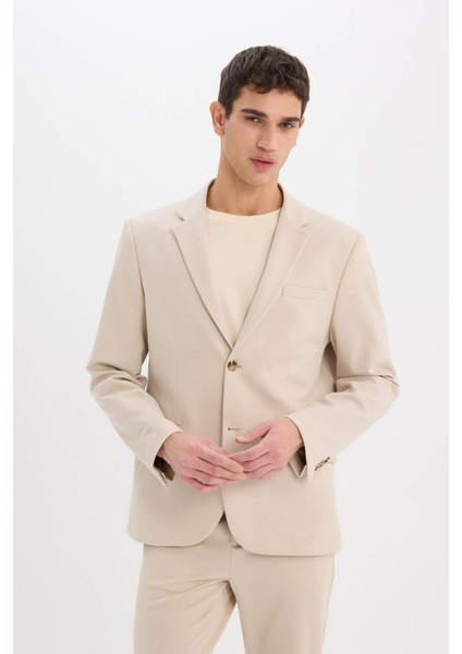 Modern Fit Astarlı Düğmeli Blazer Ceket C5990AX25SP