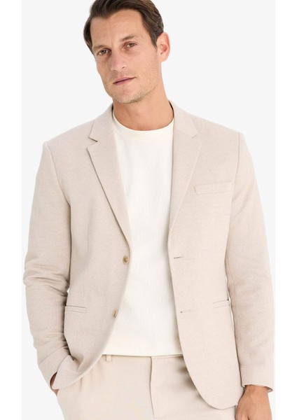 Slim Fit Dar Kesim Astarlı Düğmeli Blazer Ceket N0503AZ25SP