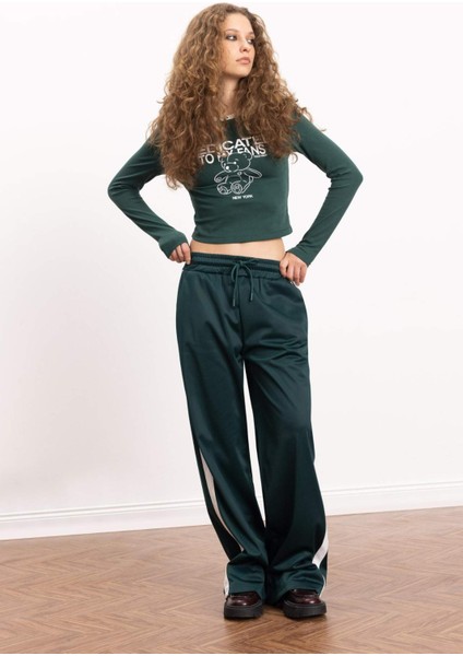 Coool Wide Leg Eşofman Altı Geniş Bol Paça Beli Lastikli Cepli Bağcıklı E2667AX24WN