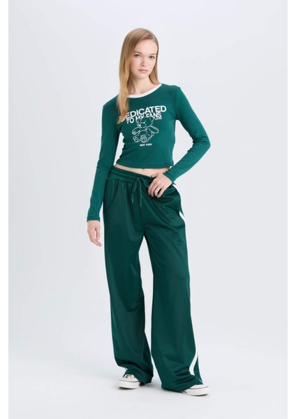 Coool Wide Leg Eşofman Altı Geniş Bol Paça Beli Lastikli Cepli Bağcıklı E2667AX24WN