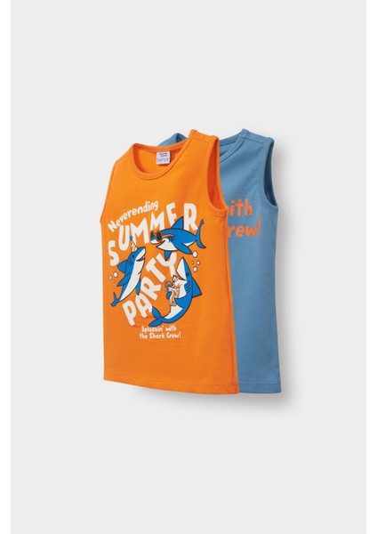 Erkek Bebek Bisiklet Yaka Baskılı 2'li Atlet E2338A525HS