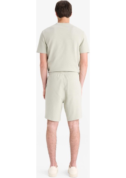 Regular Fit Dokulu Beli Bağcıklı Şort E2588AX25SM