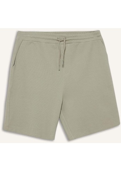 Regular Fit Dokulu Beli Bağcıklı Şort E2588AX25SM