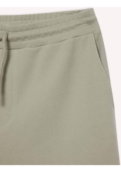 Regular Fit Dokulu Beli Bağcıklı Şort E2588AX25SM