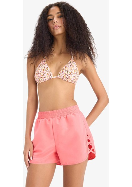 Regular Fit Deniz Şortu-Fall in Love B7210AX25SM
