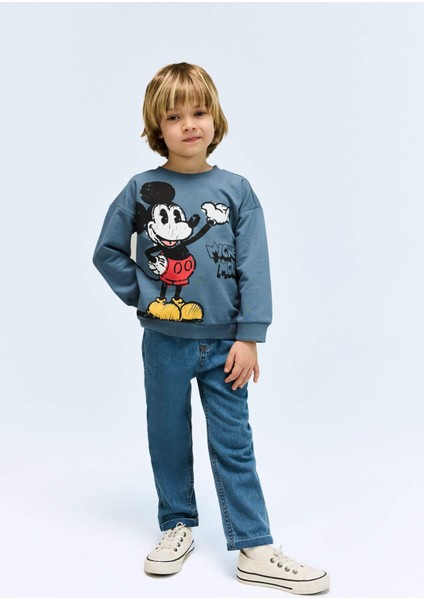 Erkek Bebek Beli Lastikli Düz Paça Jean Pantolon A4099A525SP