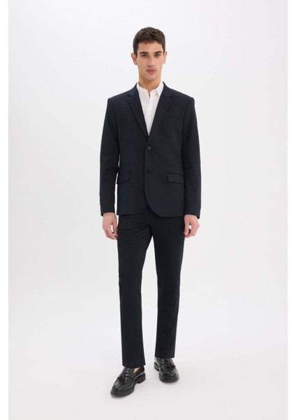 Modern Fit Astarlı Düğmeli Blazer Ceket C5990AX25SP