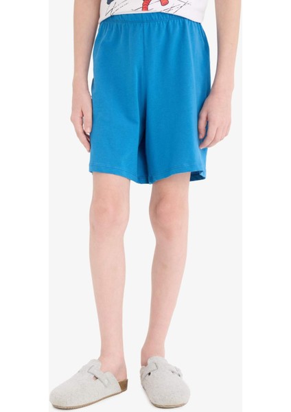 Erkek Çocuk Marvel Spiderman Pijama Takımı Kısa Kollu Üst Şort E0343A825SM