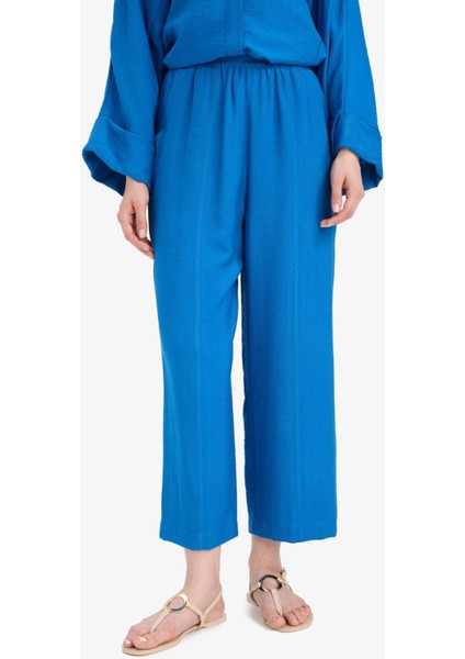 Harem Keten Karışımlı Geniş Paça Pantolon D9732AX25SM
