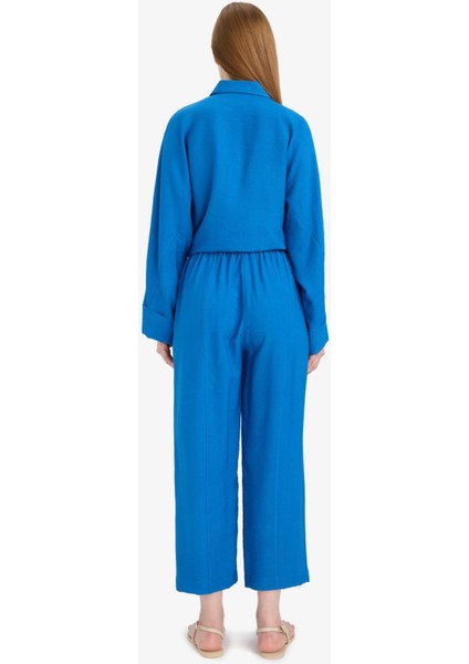 Harem Keten Karışımlı Geniş Paça Pantolon D9732AX25SM